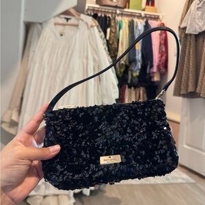Kate Spade Black Sequin Clutch